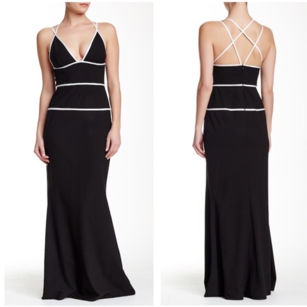 Jill Stuart evening gown with crepe piping